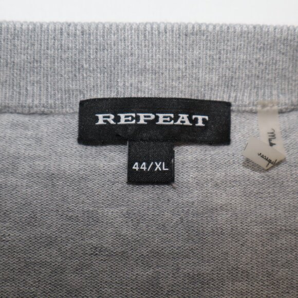 Repeat Womens Lightweight Sweater Gray Striped Sleeve Size 44/XL Sporty Casual - Picture 6 of 9